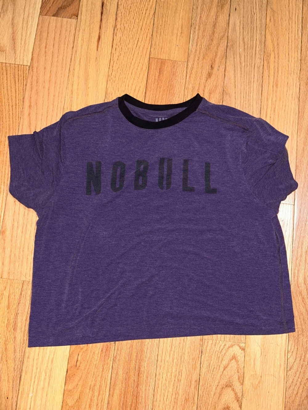 NOBULL Heather Purple Short Sleeve Tee with Black Logo